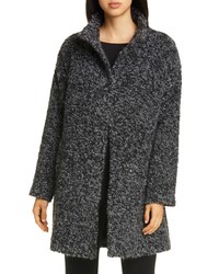 Eileen Fisher High Collar Alpaca Wool Blend Coat