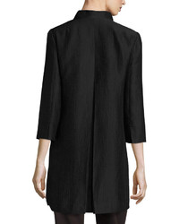 Eileen Fisher High Collar Silk Ravine Coat