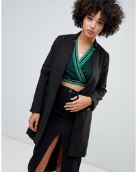 Missguided Inverted Collar Formal Coat In Black