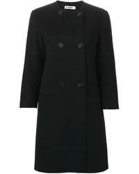 Jil Sander Collarless Double Breasted Coat