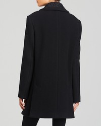 DKNY Lace Trim Wool Blend Coat