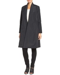Eileen Fisher Lightweight Shawl Collar Organic Cotton Blend Long Coat