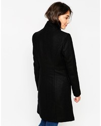 Vero Moda Long Lined High Neck Coat With Buckle Detail