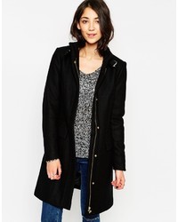 Vero Moda Long Lined High Neck Coat With Buckle Detail