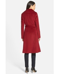 Diane von Furstenberg Long Wool Blend Wrap Coat