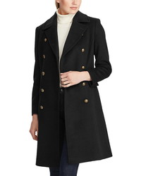 Lauren Ralph Lauren Military Skirted Wool Blend Coat