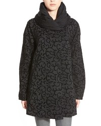 Mycra Pac Designer Wear Mini Donatella Scroll Flocked Reversible Pleat Hood Travel Coat