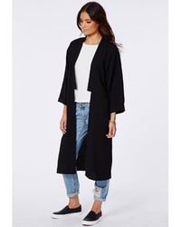 Missguided Anais Crepe Duster Coat Black