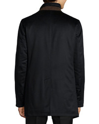 Neiman Marcus New Solferino Cashmere Car Coat Black