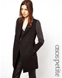 Asos Petite Petite Coat With Contrast Collar Black