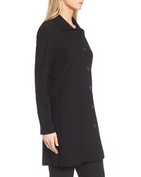 Eileen Fisher Petite Washable Stretch Crepe Classic Collar Coat