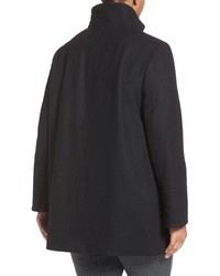 Larry Levine Plus Size A Line Wool Blend Coat