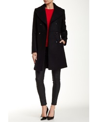 Cole Haan Pressed Double Breasted Wool Blend Coat