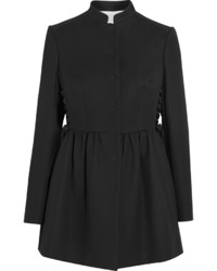 RED Valentino Redvalentino Lace Up Cotton Blend Cady Coat Black