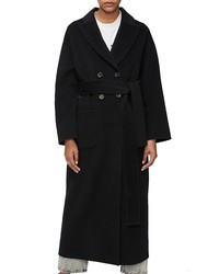 Anine Bing Ruth Removable Faux Fur Collar Wool Cashmere Coat