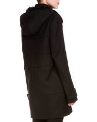 Proenza Schouler Snap Front Long Coat Wremovable Hood Black