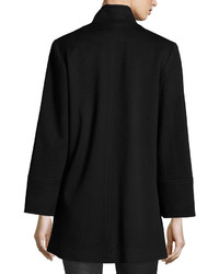 Fleurette Stand Collar Wool Coat Black