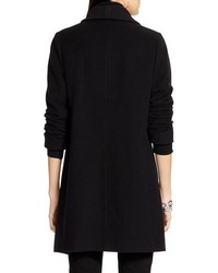 Lauren Ralph Lauren Tab Front Asymmetrical Wool Blend Coat