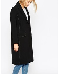 Asos Tall Coat With Raw Edges And Contrast Lining
