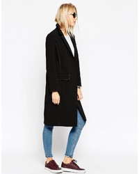 Asos Tall Coat With Raw Edges And Contrast Lining