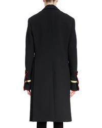 Givenchy Two Button Long Military Coat Black