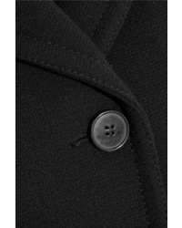 Alexander McQueen Wool Blend Crepe Coat Black