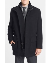 Cole Haan Wool Blend Topcoat With Inset Bib