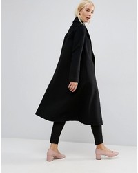 Asos Wool Blend Trapeze Coat In Mid Length