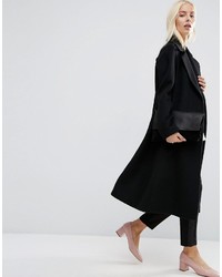 Asos Wool Blend Trapeze Coat In Mid Length