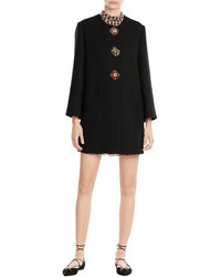 Etro Wool Coat With Jeweled Buttons