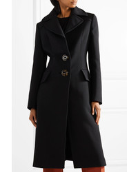 Prada Wool Crepe Coat Black