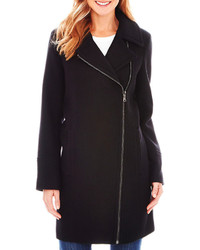 jcpenney Worthington Asymmetrical Zip Front Wool Blend Coat