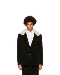 Dolce and Gabbana Black Corduroy Blazer Jacket