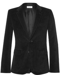 Saint Laurent Black Elbow Cotton Corduroy Blazer, $2,290 | MR PORTER | Lookastic