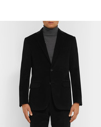 Canali Black Kei Slim Fit Cotton Blend Corduroy Suit Jacket