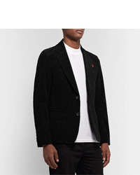 Undercover Black Logo Embroidered Cotton Blend Corduroy Blazer