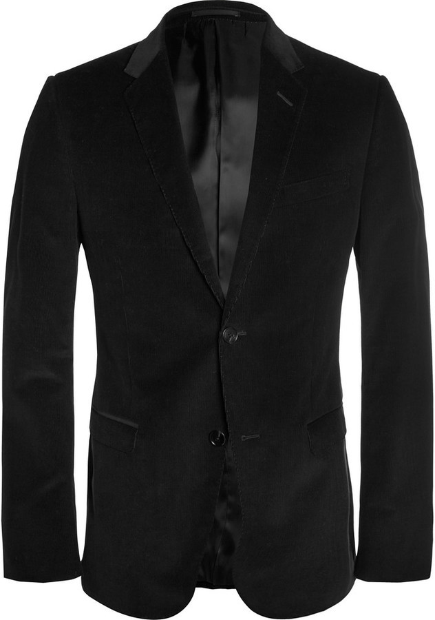 Gucci Black Slim Fit Corduroy Blazer, $1,675 | MR PORTER | Lookastic.com