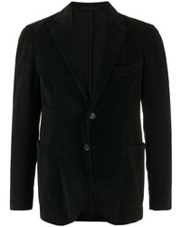 Men's Black Corduroy Blazer, Grey Dress Shirt, Brown Dress Pants, Black ...