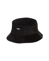 Obey Bold Embroidered Cotton Corduroy Bucket Hat In Black At Nordstrom