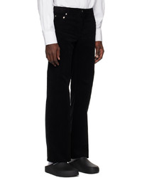 We11done Black Two Tucks Low Rise Wide Fit Trousers