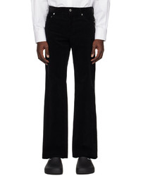 We11done Black Two Tucks Low Rise Wide Fit Trousers