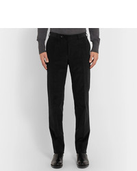 Canali Black Kei Slim Fit Cotton Blend Corduroy Suit Trousers
