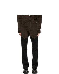 Youths in Balaclava Black And Brown Patchwork Trousers