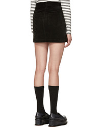 YMC Black Corduroy Miniskirt