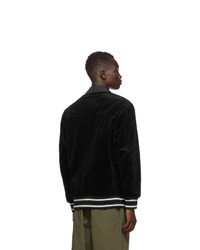 Comme des Garcons Homme Black Corduroy Varsity Jacket