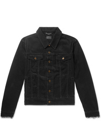 Saint Laurent Slim Fit Distressed Cotton Corduroy Jacket