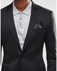 Asos Brand Super Skinny Blazer In Jersey In Black