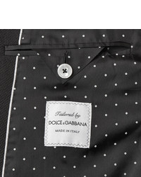 Dolce & Gabbana Black Double Breasted Cotton Piqu Blazer