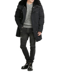 Yves Salomon Cotton Parka With Fur Trimmed Hood
