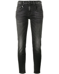 R 13 R13 Boy Vintage Black Mid Rise Skinny Jeans
